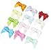 Baby Hair Clips, Toddler Hair Clips - Hipgirl 12pcs 1 Inch Snap Hair Clips Mini Satin Ribbon Bow-No Slip Grip Metal Barettes and Hair Clips, Assorted Hair Accessories for Girls and Women