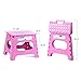 ACSTEP Folding Step Stool for Adults-11 Height Lightweight Plastic Stepping Stool. Foldable Step Stool Hold up to 300lbs Non Slip Collapsible Stool Pink