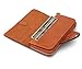 S-ZONE Women RFID Blocking Genuine Leather Wallet 12 Card Slots Trifold Purse