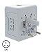 GearIt Universal Travel Adapter, All in One World Wide AC Wall Charger (US / UK / EU / AU) with 1A USB Charing Port, White