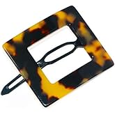 French Amie Squared Tokyo Small Handmade Celluloid Acetate Metal Free Side Slide Hair Clip Barrette for Women