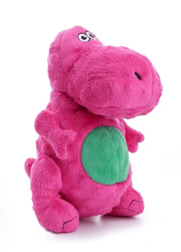 goDog Dinos T-Rex Tough Plush Dog Toy with Chew Guard Technology, Pink,  Small - Main Image