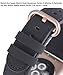 JSGJMY Compatible for Iwatch Band 38mm 40mm S/M Women Genuine Leather Loop Replacement Strap for iWatch Series 5 4 3 2 1, Black with Series 5/4/3 Rose Gold Clasp