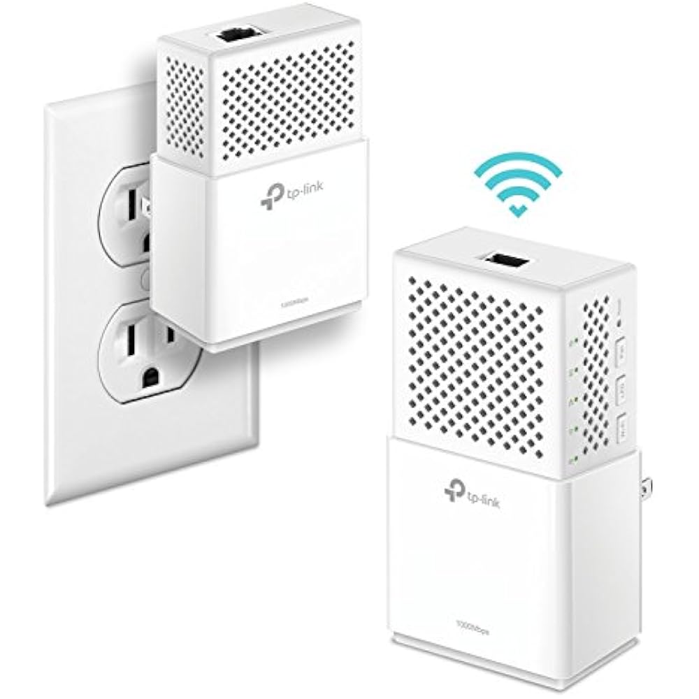 TP Link 1000 Mbps Powerline WiFi Extender Adapter 2 Kit Gigabit Port