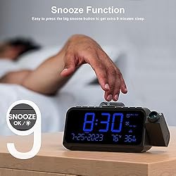 Projection Alarm Clock for Bedroom with