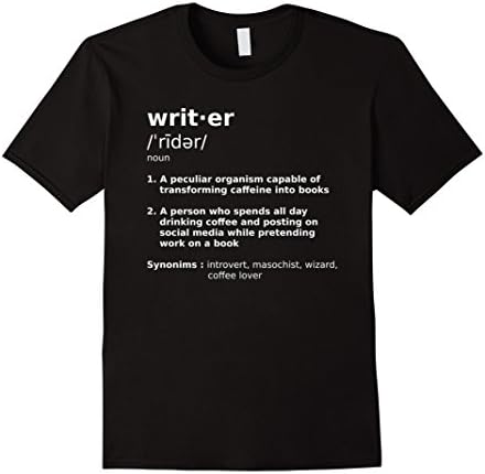 Mens Writers T Shirt - Funny Writer Definition Shirt 3XL Black