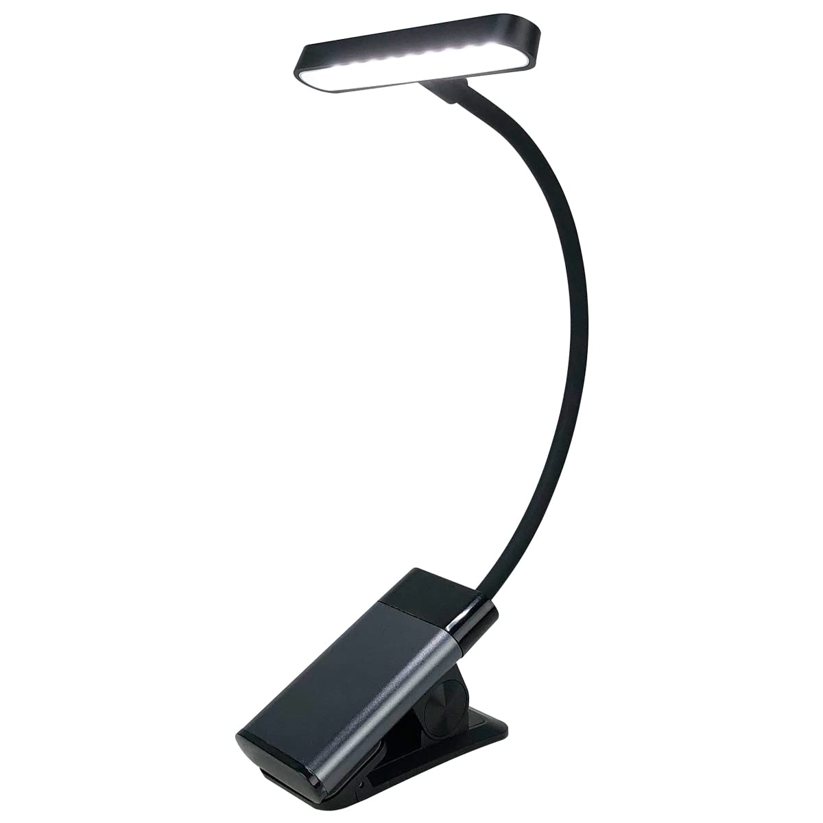 Xtralite 19 LED Rechargeable Clip-On Book Light, 80 Lumens, Adjustable Colour & Brightness Settings, Flexible Gooseneck