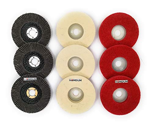 Homdum MAF Non-Woven Felt Pad Emery Flap Disc-Nylon Fiber Wheel for Sanding Buffing Polishing (4 Inch, Random Colour) -Pack of 9 Pieces Homdum MAF Non-Woven Felt Pad Emery Flap Disc-Nylon Fiber Wheel for Sanding Buffing Polishing (4 Inch, Random Colour) -Pack of 9 Pieces
