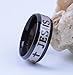 Tanyoyo 8MM Titanium Steel Jesus Cross Ring Black Size 6-14