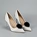 L'vow Women' Fluffy Mink Fur Pom Removable Shoe Clips Clutch Wedding Decoration Pack of 2