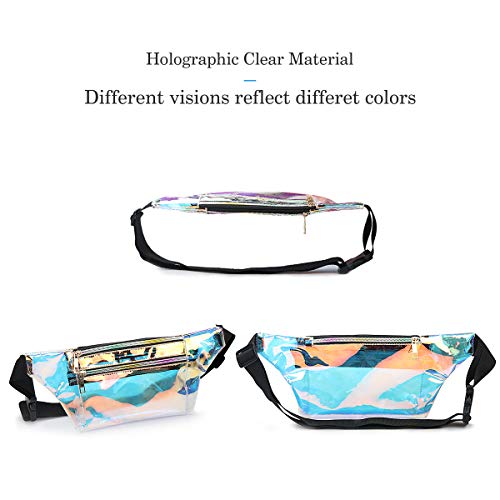 image for Mum's memory Holographic Fanny Pack for Women - Metallic Sport Waist P