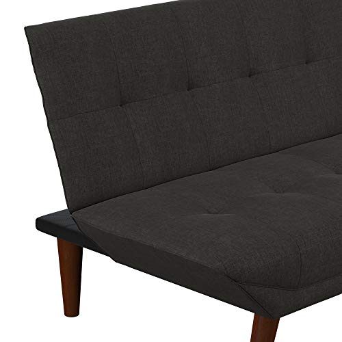 REALROOMS Adley Small Space Convertible Modern Futon Couch Lounger, Dark Grey Linen - Thumbnail 4
