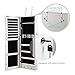 TomCare Jewelry Cabinet Jewelry Armoire Wall Door Mounted Jewelry Organizer Lockable with Frameless Mirror 2 Drawers Jewelry Box Earring Organizer Thickened Hanging Wall Mirror Jewelry Storage