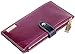 Borgasets RFID Blocking Women's Genuine Leather Wallet Credit Card Holder Zipper Purse Purple
