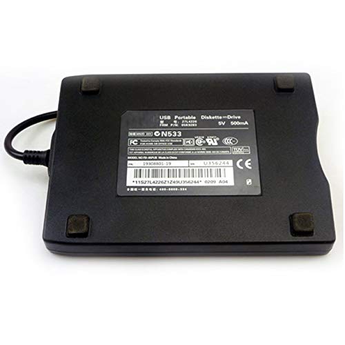 1.44 MB Floppy Disk 3.5" USB External Drive Portable Floppy Disk Drive Diskette FDD for Laptop Desktop PC(Black) - Thumbnail 2