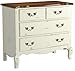 Home Styles French Countryside White and Oak Finished Four Storage Drawers Constructed from Hardwood Solids with Oak Veneers with Detailed Brass Hardware
