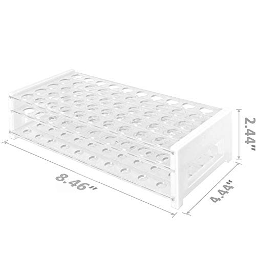 Karter Scientific 208V2 Plastic Test Tube Rack for 12/13mm Tubes, Holds 50, Detachable (Single)