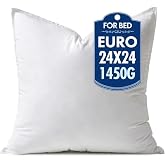 MIULEE 24x24 Inch Synthetic Down Alternative Euro Pillow Insert | Euro Decorative Throw Pillow 24 x 24 Inch Body Bed Sleeping Ultra Soft Fluffy Form for Sofa Couch Bed