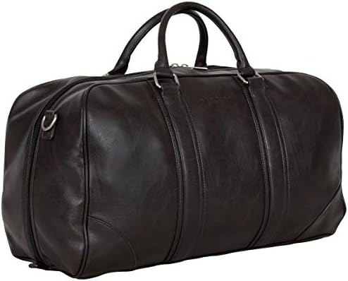 Ben Sherman 20" Vegan Leather Travel Duffel Bag Top Zip Weekender Carry-On Duffle Luggage, Brown 9 Ben Sherman 20" Vegan Leather Travel Duffel Bag Top Zip Weekender Carry-On Duffle Luggage, Brown