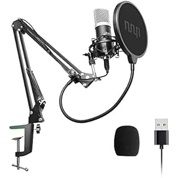 Usb Podcast Condenser Microphone 192khz24bit Uhuru Professional Pc Streaming Cardioid Microphone Kit With Boom Arm Shock Mount Pop Filter And