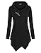 Miagooo Womens Cross Neck Uneven Hemline Hoody Long Sleeve Loose Flare Tunic Henley