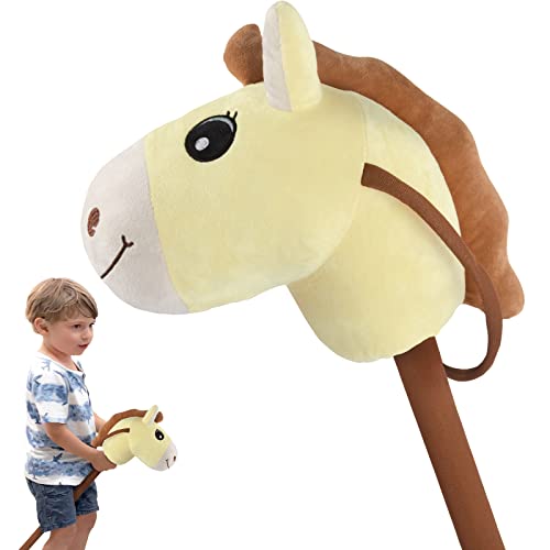 WALIKI Toys Stick Horse Yellow (Plush, for Kids and Toddlers) Toy for 3