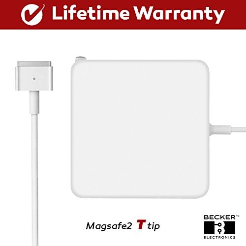 Macbook Pro Charger, 85W Power Adapter Magsafe 2 (T) Style Connector - BECKER - Replacement Charger Apple Mac Book Pro 13 inch/15 inch/17 inch