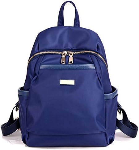 Nylon Water-resistant Backpack Bag - Top Handle Rucksack Lightweight Durable Casual Fashion School Bag Purse for Womens Girls (Blue)