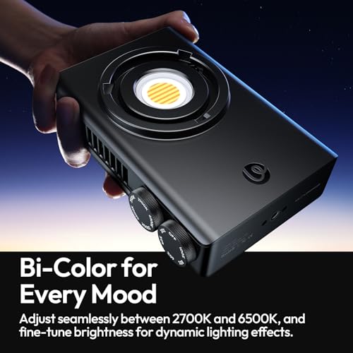 Ulanzi C01 100W COB Lights - PD 3.0 Powered, Led Video Light 2700K-6500K,14500Lx,CRI 96+, Knob Control, Compact & Lightweight (343g), Type-C Fast Charging,for Portrait/Studio Lights,Mini Bowens Mount