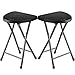 ZIMMER Folding Stool (Set of 2) Portable Plastic Chair with Durable Steel Frame Legs for 220-Pound Capacity, Easy Carry Handle, Weather and Impact Resistant for Indoor/Outdoor Use, 18 Inch, Black