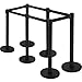Mophorn 6PCS Stanchion Queue Post, Black 6.5ft Retractable Belt 36In Height, Stanchion Posts Queue Pole for Crowd Control Barriers