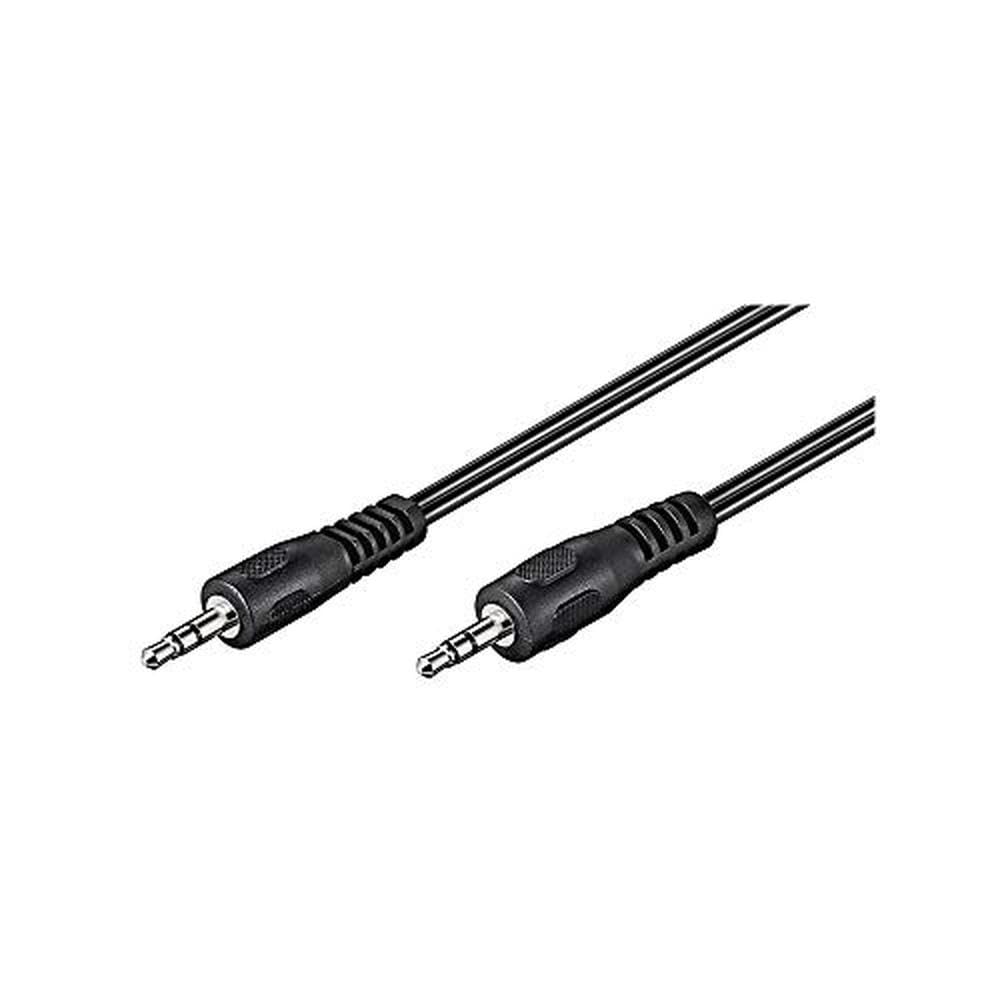 Goobay 50931 AUX Audio Connector Cable, 3.5 mm Stereo, Flat Cable, Black, 10 m Cable Length