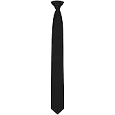 LHXzizizi Black Clip on Ties for Men, Pre Tied Mens Ties Solid Color Necktie for Office School Uniform Wedding Party Banquet