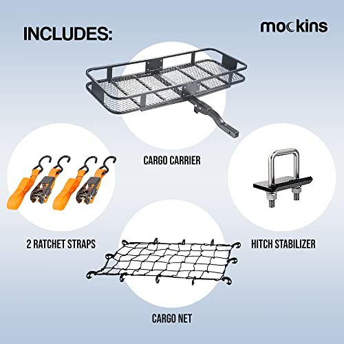 Mockins 60"x20"x6" Folding Cargo Carrier Hitch Mount 500 Lb Capacity