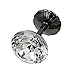 Hipiwe 2 Packs Glass Crystal Curtain Holder, 60mm Curtain Hook, Window Drapery Tie Backs Clips, Wall Cap Coat Hook Hanger Tassel Holder (Black)