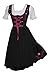 Edelweiss Creek Long 3-Pcs Black & Pink German Embroidered Oktoberfest Dirndl Dress