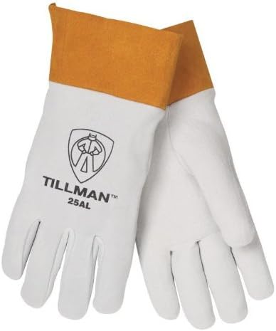 Pearl Gray Deerskin Standard Grade TIG Welders Glove With Para-aramid synthetic fiber Stitching, Straight Thumb And 2 Cuff by John Tillman and Co