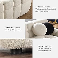 Alberobelo Boucle Sofa for Living Room, Cloud Couch