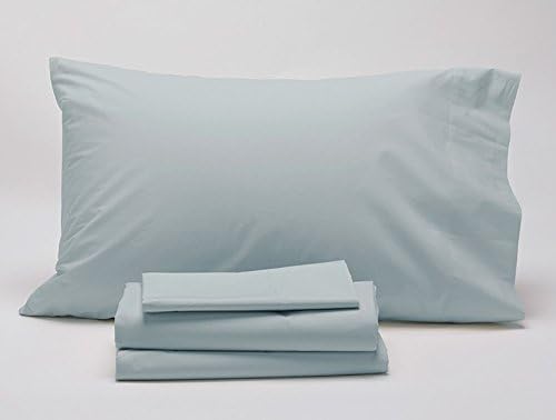 Coyuchi Organic Cotton Sateen Sheet Set (King, Pale Dusty Aqua)
