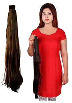 BIGWAVE Premium Quality wrap around Pony Tail Hair extension 26 inch (Gold Highlight) for women girls