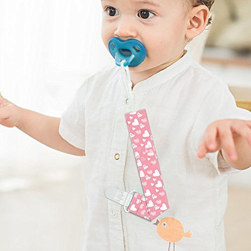 Pacifier Clips 4 Pack Baby Pacifier Holder for Girls Plastic Teething