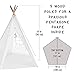 Hippococo Teepee Tent for Kids: Large Sturdy Quality 5 Poles Play House Foldable Indoor Outdoor Tipi Tents, True White Canvas, Floor Mat, Grey Moon Accessory, Family Fun Crafts eBook Included (Grey)