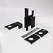 NavePoint Media Stand Glass 4 Shelf Audio Video Component Storage Tower
