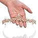 SWEETV Rose Gold Wedding Tiara for Bride & Flower Girls - Princess Tiara Headband Pageant Crown, Bridal Hair Accessories for Women