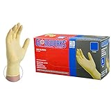 GLOVEWORKS HD Industrial White Latex Gloves - 8 mil, Powder Free, Textured, Disposable, Medium, ILHD44100-BX, Box of 100