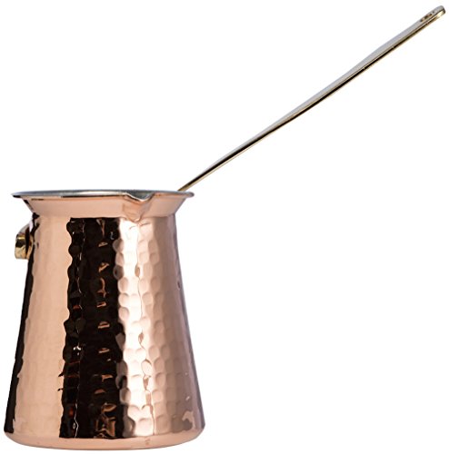 CopperBull DEMMEX 2017 Gorgeous Turkish Greek Hammered Copper Coffee Pot Ibrik Briki, 2mm Thick Copper (22 Ounce Copper) - Thumbnail 2