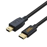 CableCreation Mini USB to USB-C Cable, 6.6ft USB C to Mini B Cord Compatible with GoPro Hero 3+, PS3 Controller & Mini B Devices, 2M/ Black
