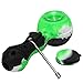 Unbreakable Honey Silicone Straw Pipe with Cleaner Cover and Decorative Bowl Interior (Black Green)