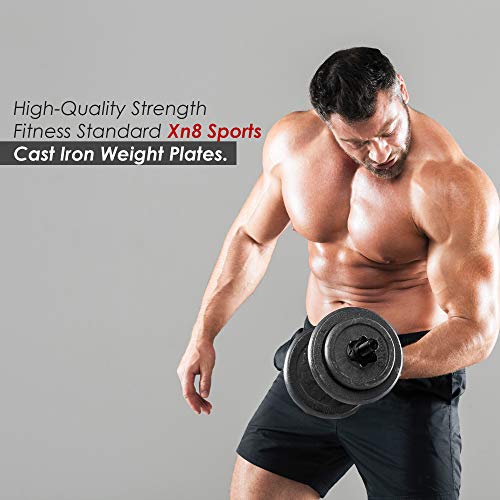 Xn8-Olympic-Weight-Plates-Pairs-11lbs-22lbs-Sets-Cast-Iron-Plate-Bumper-Grip-Plates-Barbell-for-Home-Gym-Workout