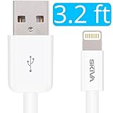 Apple MFi Certified Lightning Cable - Skiva USBLink (3.2 ft / 1m) Fastest Sync and Charge 8-pin Cable for iPhone 6 6s Plus 5s 5c 5 SE, iPad Pro Air mini, iPod touch 6, iPod nano 7th gen [Model:CB101]